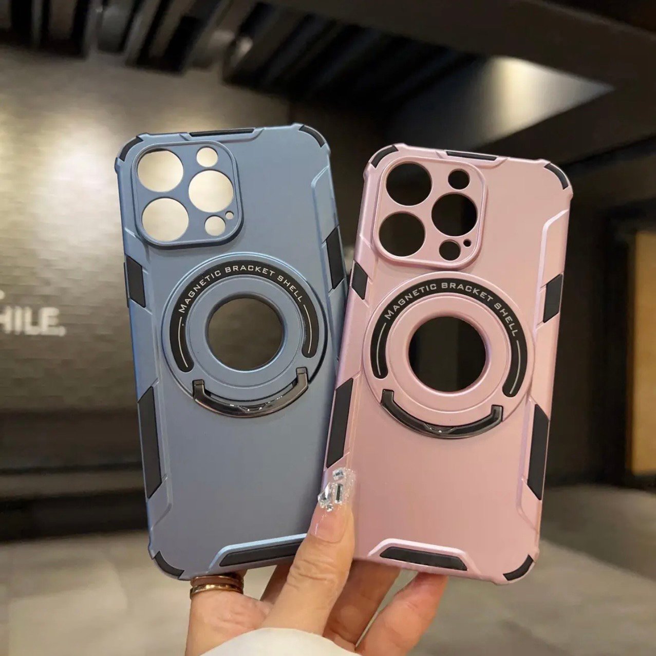 Mecha All-Inclusive Anti-Fall Magnetic Stand Case Cover for iPhone
