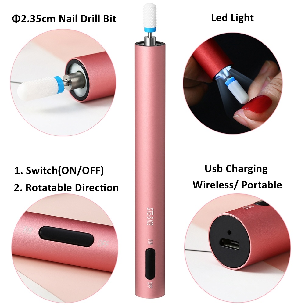 2021 Upgraded Professional Cordless Portable USB Rechargeable Nail Polisher