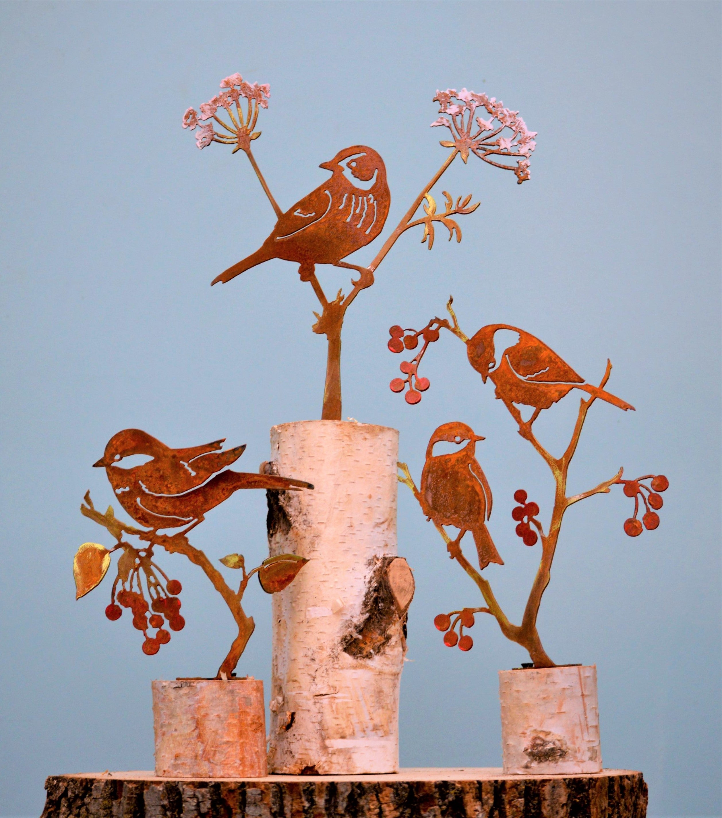 Bird on Wild Cherry - Painted