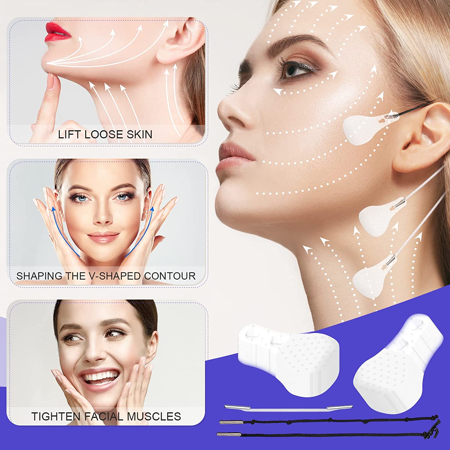 🔥LAST DAY-49%OFF🔥New Ultra Invisible Waterproof Face Lift Stickers Complete Kit
