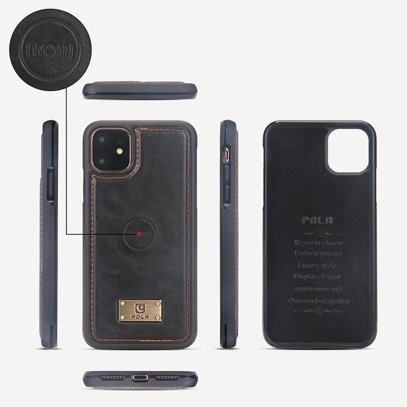 3-In-1 Retro Tri-Fold Wristlet Phone Bag Magnetic Case For iPhone With Removable Card Holder