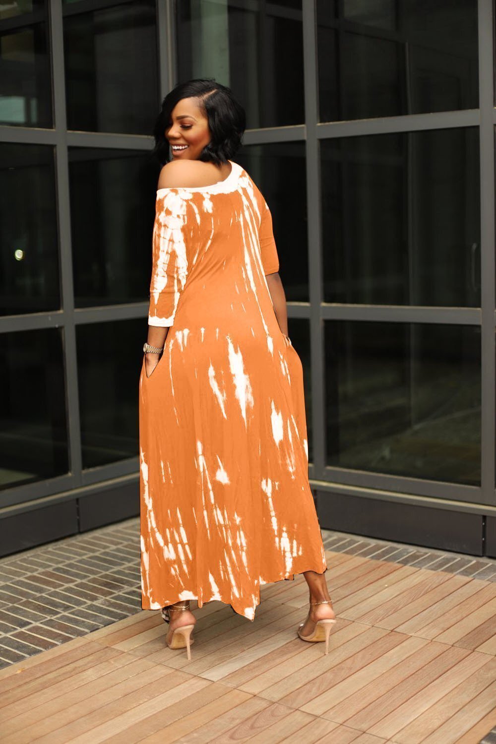 30% OFF🔥🔥💃Loose Graffiti Tie-Dye Pocket Midi Dress(Buy 2 Free Shipping)