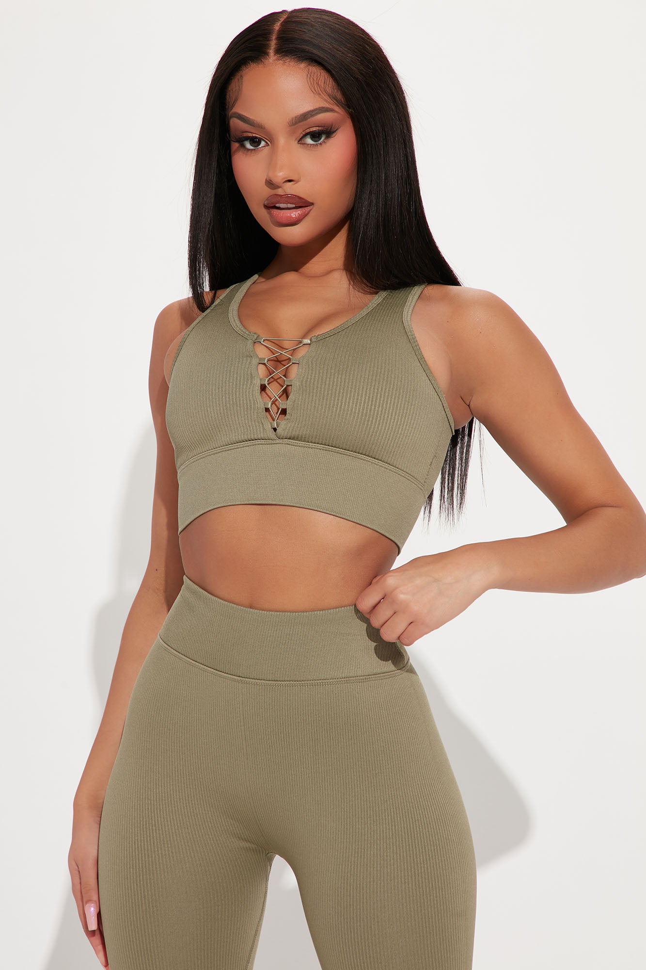 Get Up And Go Seamless Top - Olive