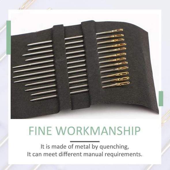 (🔥Last Day Promotion - 50% OFF)Self-threading Needles Set(12 Pcs Needles+Rosewood Storage Tube)- BUY 3 SETS GET 1 SETS FREE NOW