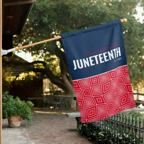 Red White Blue Emancipation Day June 19 JUNETEENTH House Flag