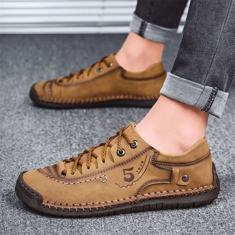 Armando - Vintage Leather Hand-stitching Casual Shoes With Supportive Soles