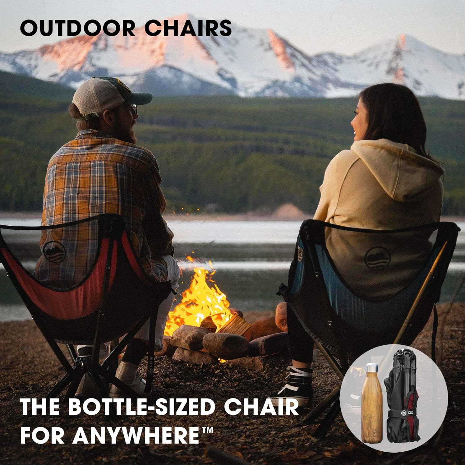 CLIQ Portable Chair Lightweight Folding Chair for Camping Supports 300 Lbs
