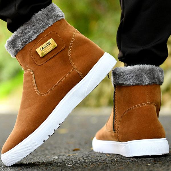 Chicinskates Men's Winter Fur Lining Size Zipper Snow Boots