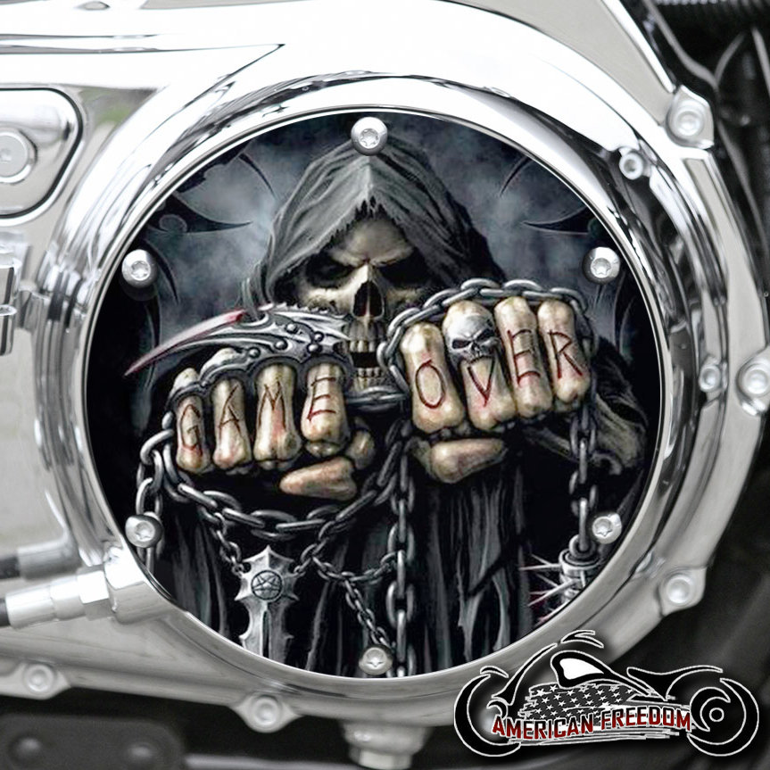 Harley Davidson Custom Made Derby Cover or Timing cover (Your choice) For all Big Twin, Twin Cam, Milwaukee 8 & Sportster - Reaper Game Over