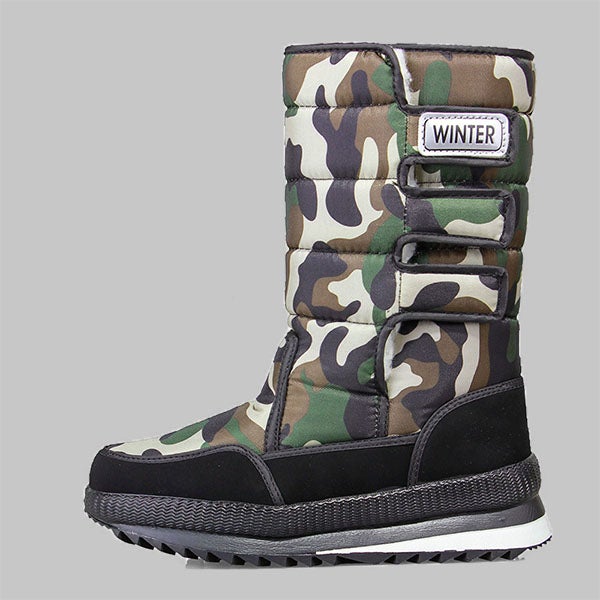 Chicinskates Men's Velcro Platform Mid-Calf Snow Boots