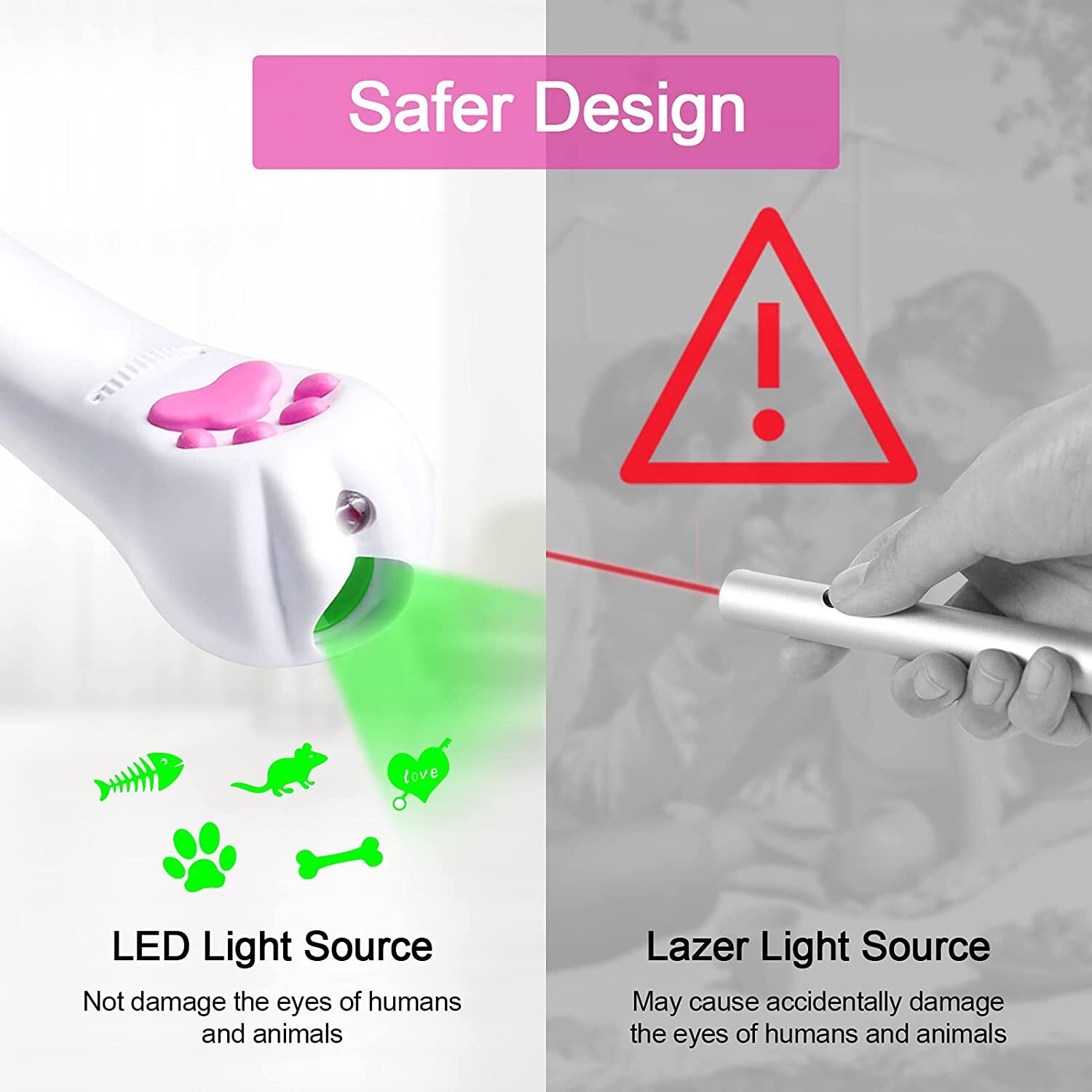 LED Light Pointer USB Rechargeable Pet Catch Toys