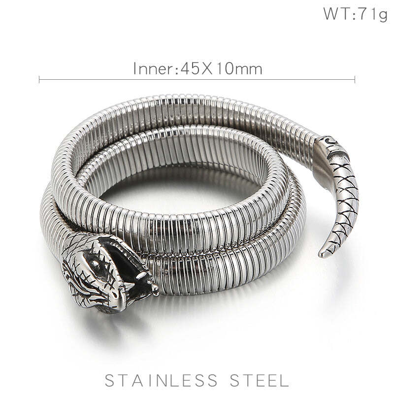 SILVER SPIRAL SNAKE -BRACELET