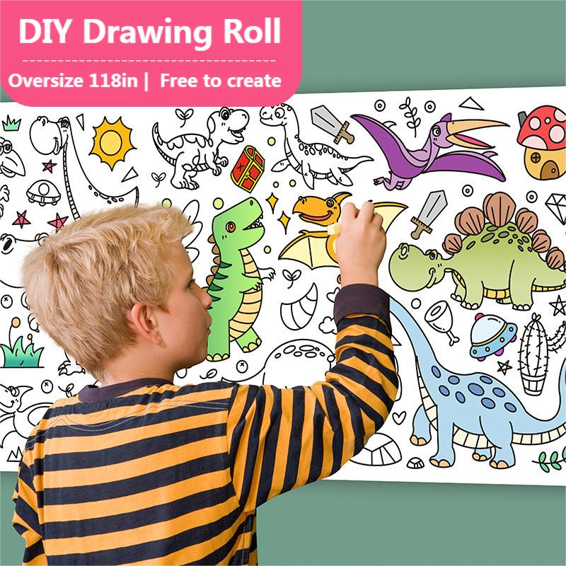 2023 New Children's Drawing Roll,118 * 11.8 Inches DIY Painting Drawing Paper Roll - BUY 3 FREE SHIPPING