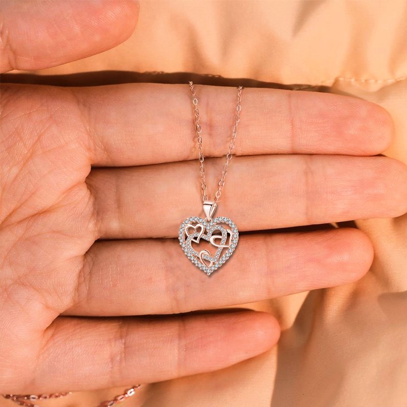 🔥 Last Day Promotion 75% OFF 🎁Interlocking Hearts Necklace - 👩‍❤️‍👩''Sisters of my soul & Friends of my heart''💕