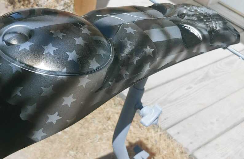 Harley Motorcycle Harley-Davidson Touring Console Big Skull And Tattered American Flag