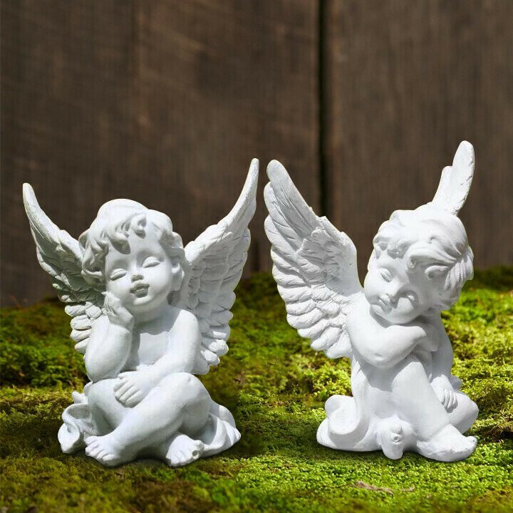 Adorable Cherubs Figurine Decorative Sculpture for Home Office and Gift