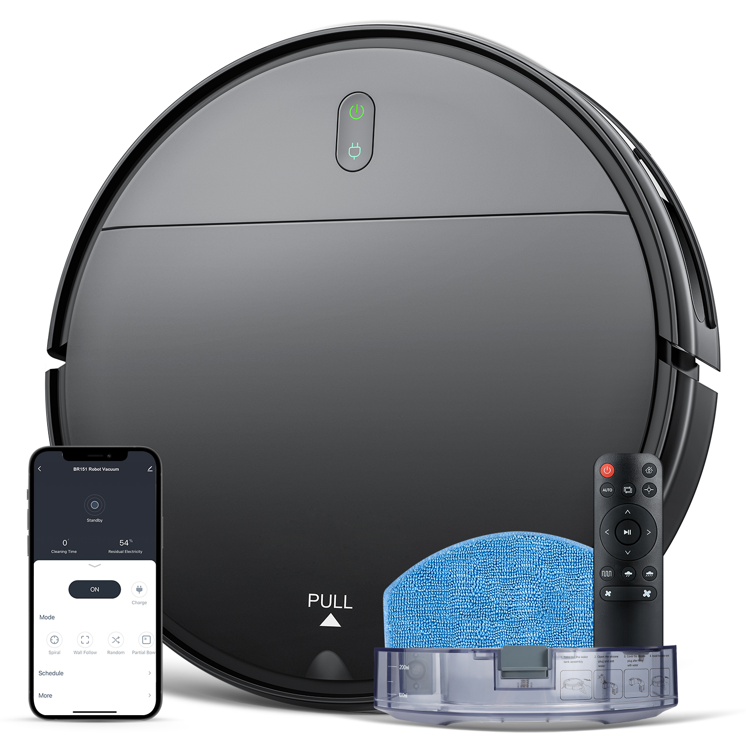 ONSON Robot Vacuum Cleaner, 2 in 1 Robot Vacuum and Mop Combo, With WIFI Connection For Pet Hair, Hard Floor