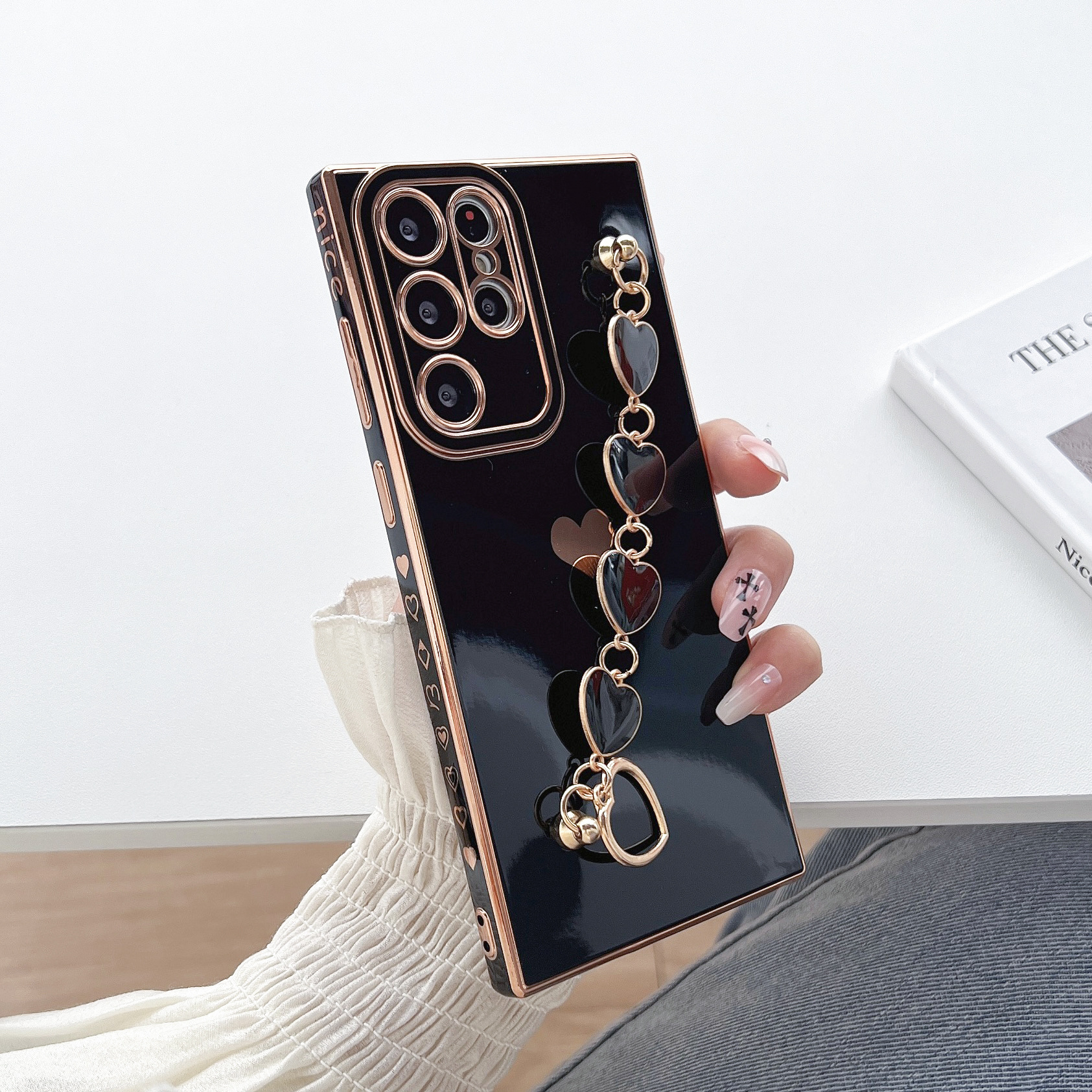 Electroplated Lens All-Inclusive Love Bracelet Case Cover for Samsung