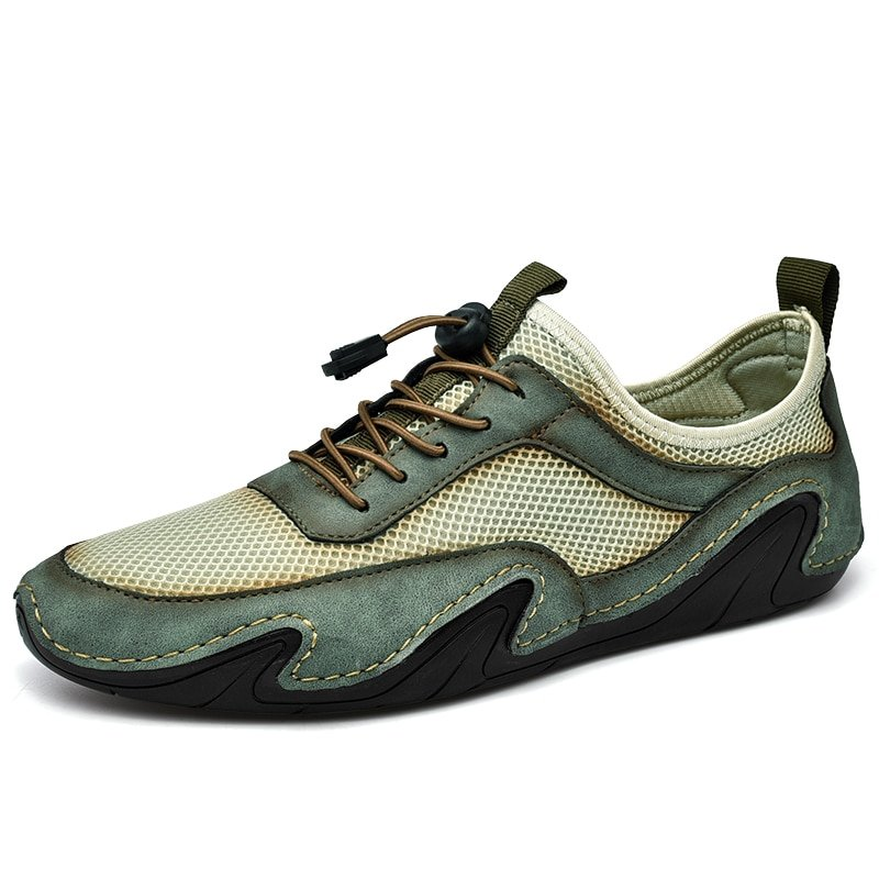 Men's Casual Leather Mesh Breathable Outdoor Shoes