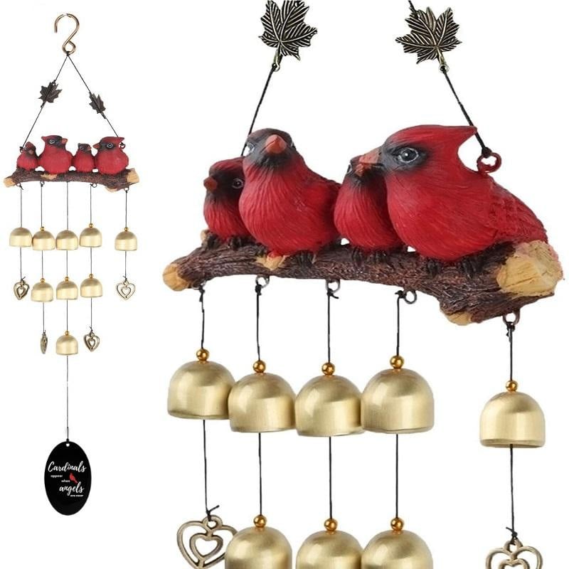 (🔥Last Day Clearance Sale-SAVE 50% OFF)Gardenvy Cardinal Wind Chime for Garden, Backyard, Church, Red-BUY 2 FREE SHIPPING