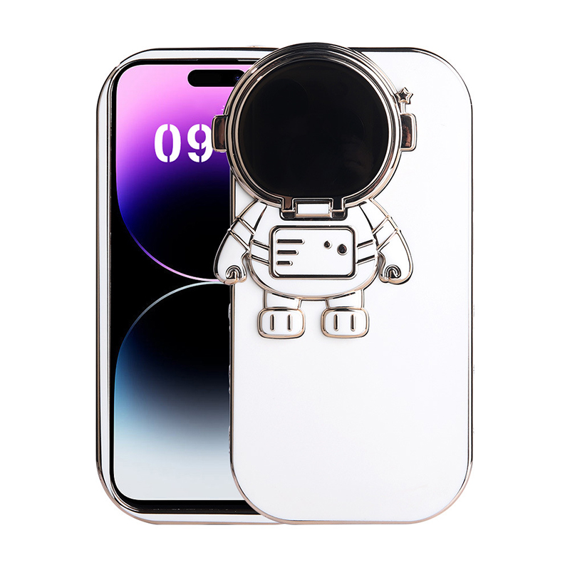 Plating Astronaut Flip Bracket Case Cover For iPhone