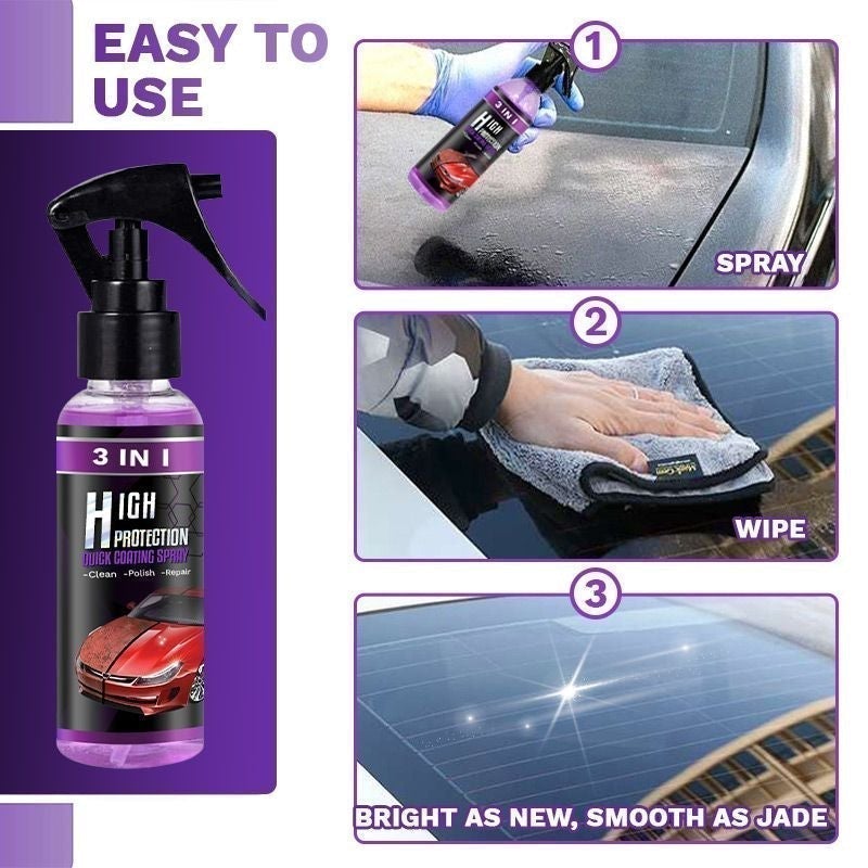 🔥Hot Sale🔥3 in 1 High Protection Quick Car Coating Spray(🚙 suitable for all colors car paint)