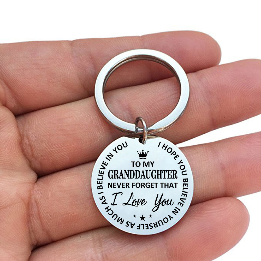 To Granddaughter Believe In Yourself Keychain
