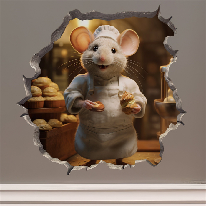 Baker Mouse - Mouse Hole 3D Wall Sticker