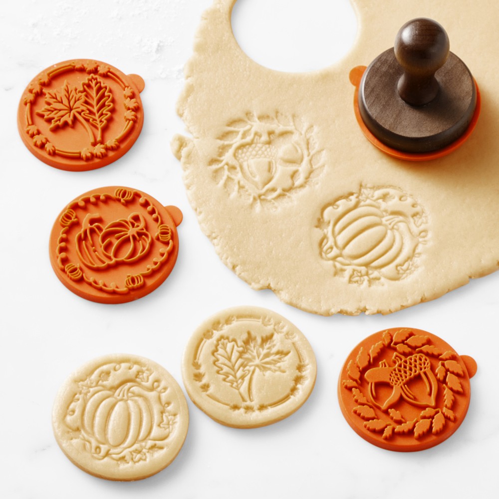 Fall Harvest Silicone Cookie Stamps, Set of 4