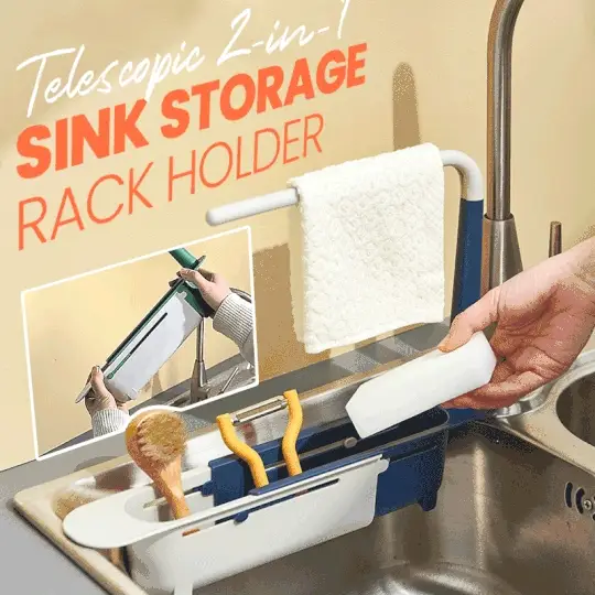 (🔥Last Day 70% OFF)- Updated Telescopic Sink Storage Rack
