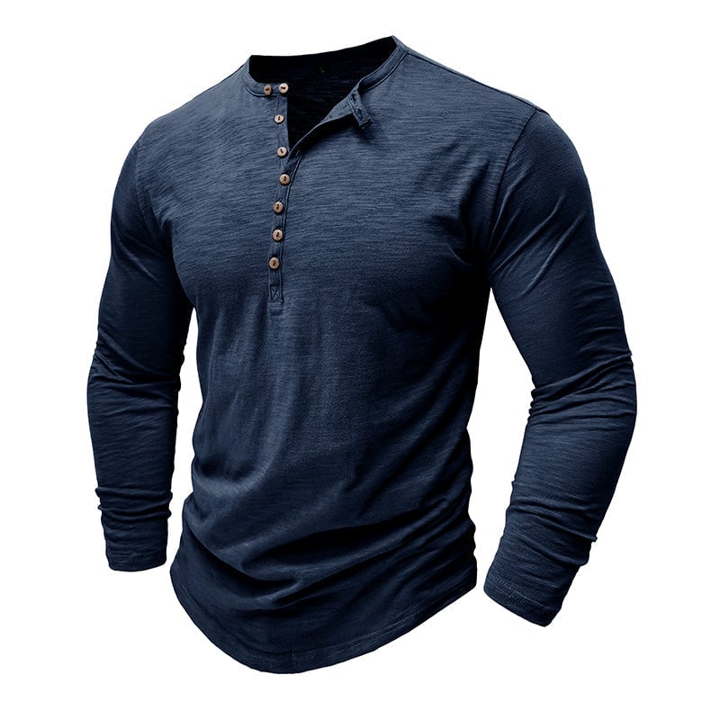 Cotton Long Sleeve Henley