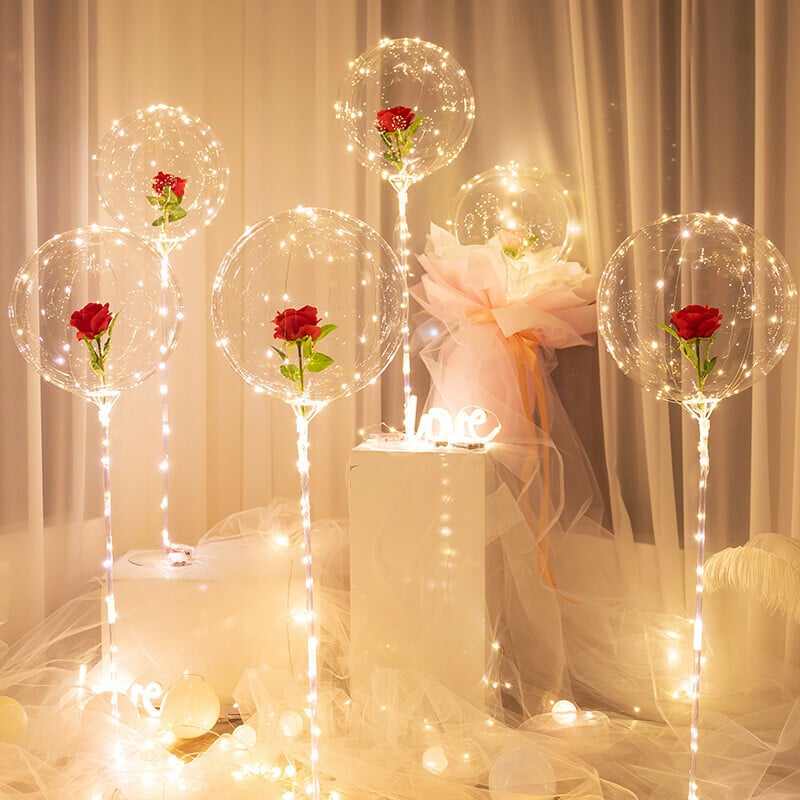 (🔥Valentine's Day Hot Sale -50% OFF)Luminous Balloon Rose Bouquet-BUY 5 FREE SHIPPING