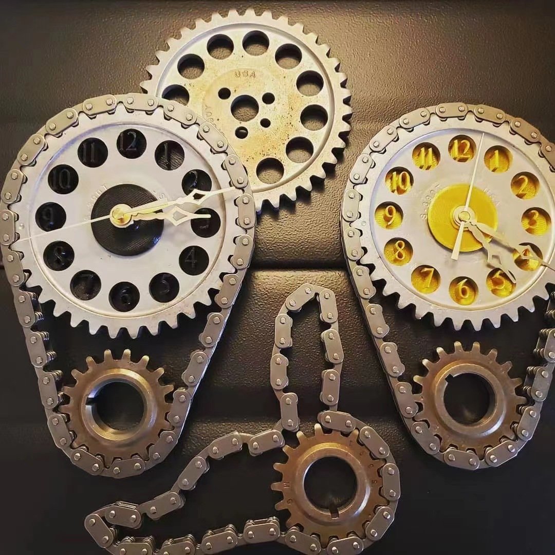 🎉LOWEST PRICE IN HISTORY🎉 CHEVY SMALL BLOCK TIMING CHAIN CLOCK, MOTORIZED, ROTATING.