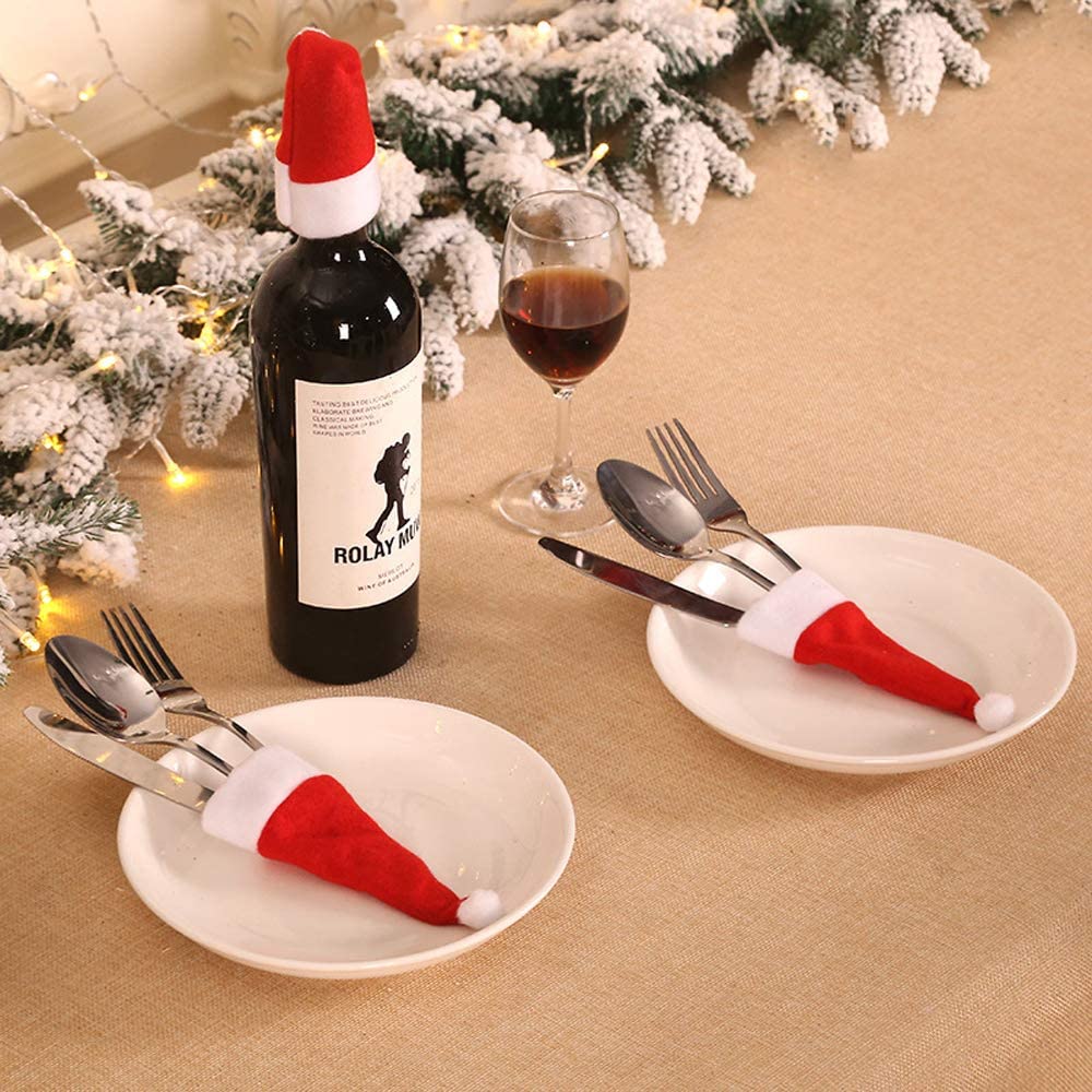 Christmas party silverware holders dinnerware decorations