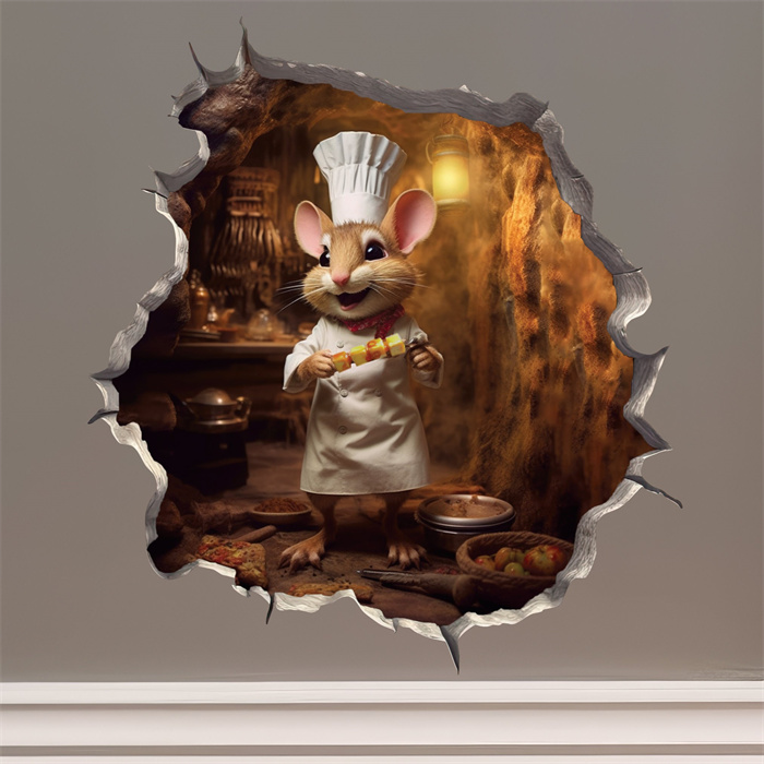 Chef Mouse - Mouse Hole 3D Wall Sticker