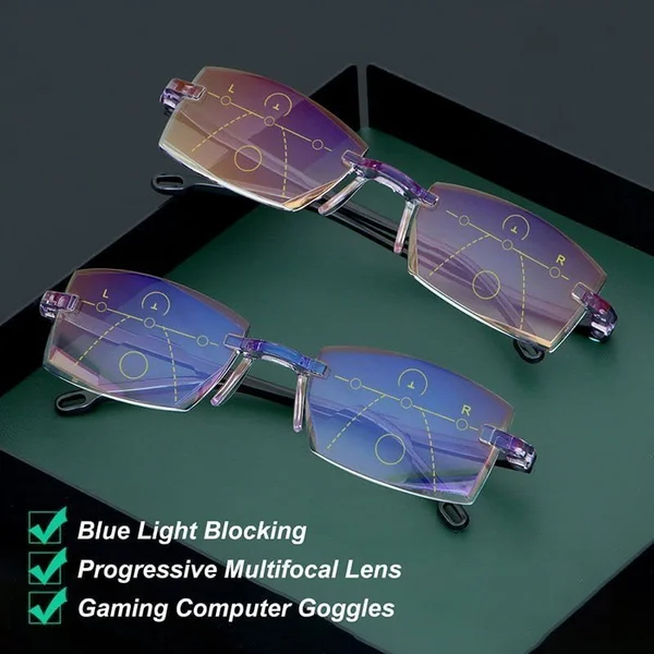 💥LAST DAY SALE 49% OFF💥Sapphire High Hardness Anti-blue Progressive Far And Near Dual-Use Reading Glasses