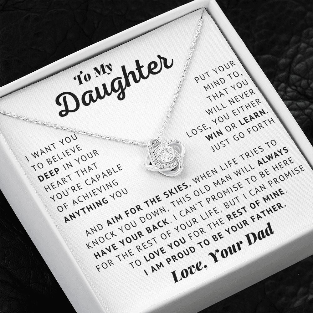 Daughter - Proud - Love Knot Necklace