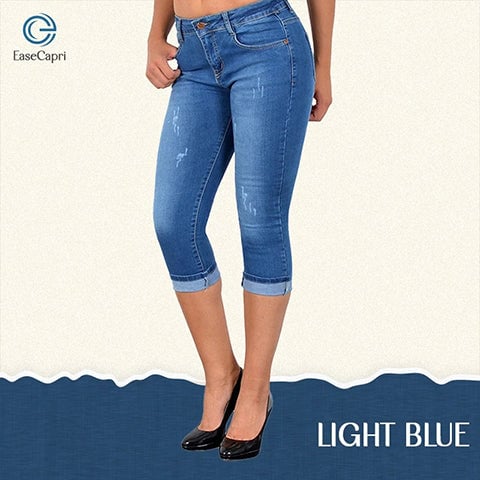 Perfect Fit Stretch Plus Size Denim Capri