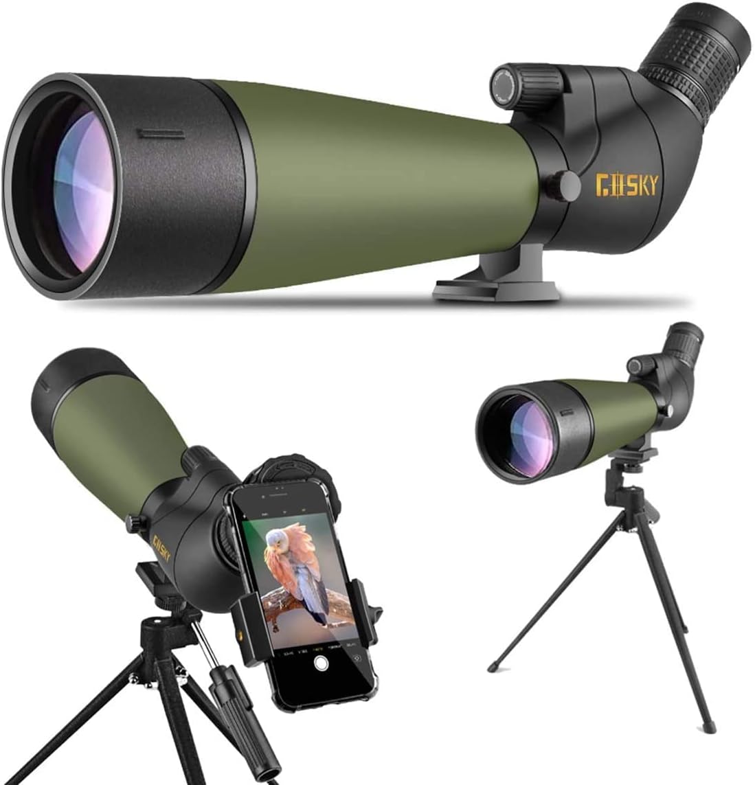 Gosky Updated Spotting Scopes with Tripod Carrying Bag and Quick Phone Holder