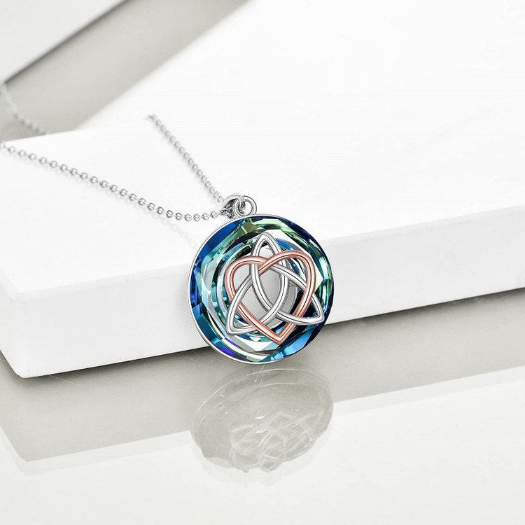 Sisters Crystal Love Irish Knot Necklace
