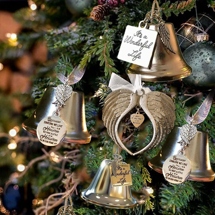 ❤🎅CHRISTMAS ORNAMENTS ANGEL WINGS BELL-MEMORIAL CHRISTMAS GIFT🎁