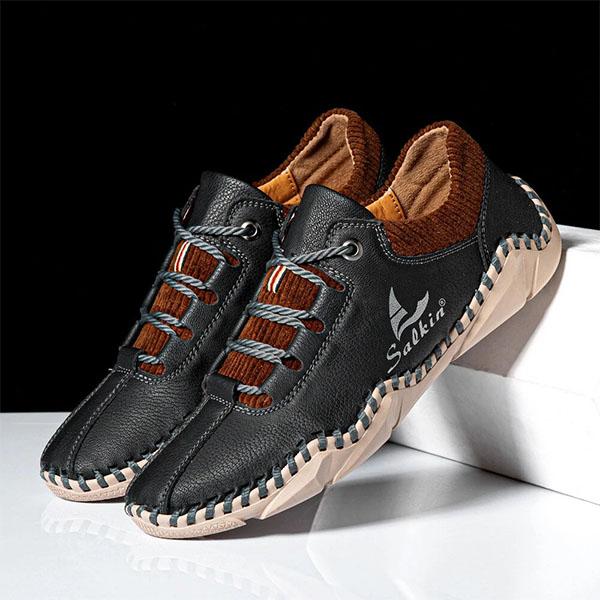 Chicinskates Men's Round Toe Lace-Up Sock Flat Shoes