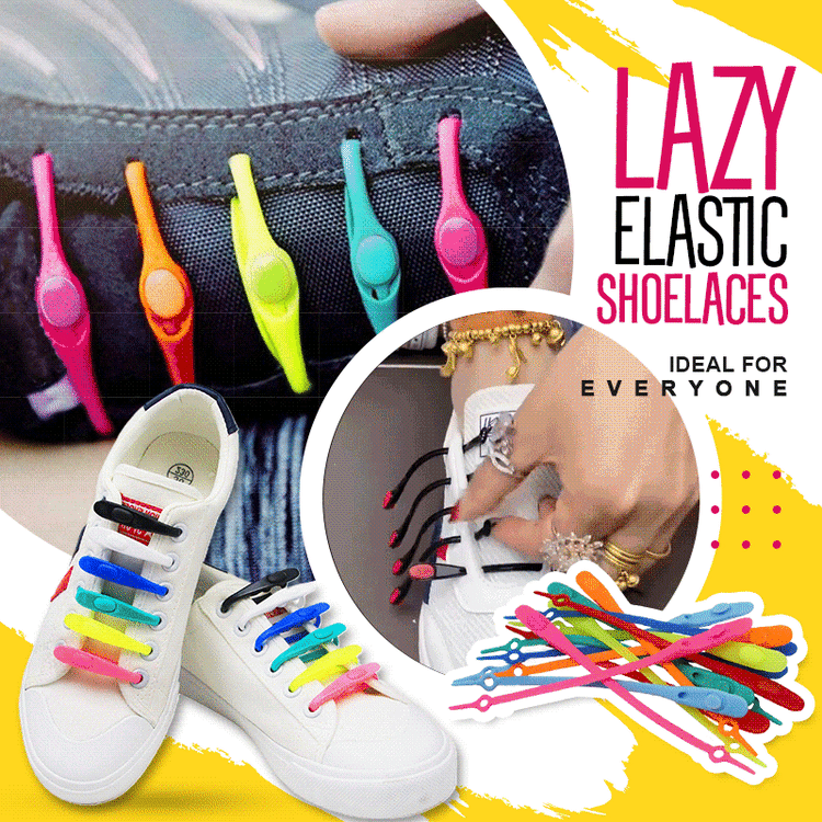 (Last Day Promotion-SAVE 50% OFF) Multicolor Lazy Elastic Shoelaces (Set of 12 fits one pair of shoes) - BUY 5 PAIR FREE SHIPPING