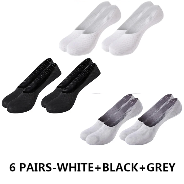 (🔥Last Day Flash Sale-50% OFF) 6PAIRS/SET Breathable Ice Silk Socks-BUY 2 SETS FREE SHIPPING