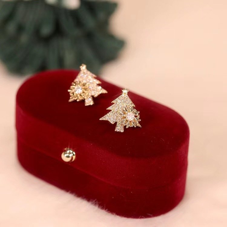 Early Christmas Sale 50% OFF - Rotatable Snowflake Christmas Tree Earrings