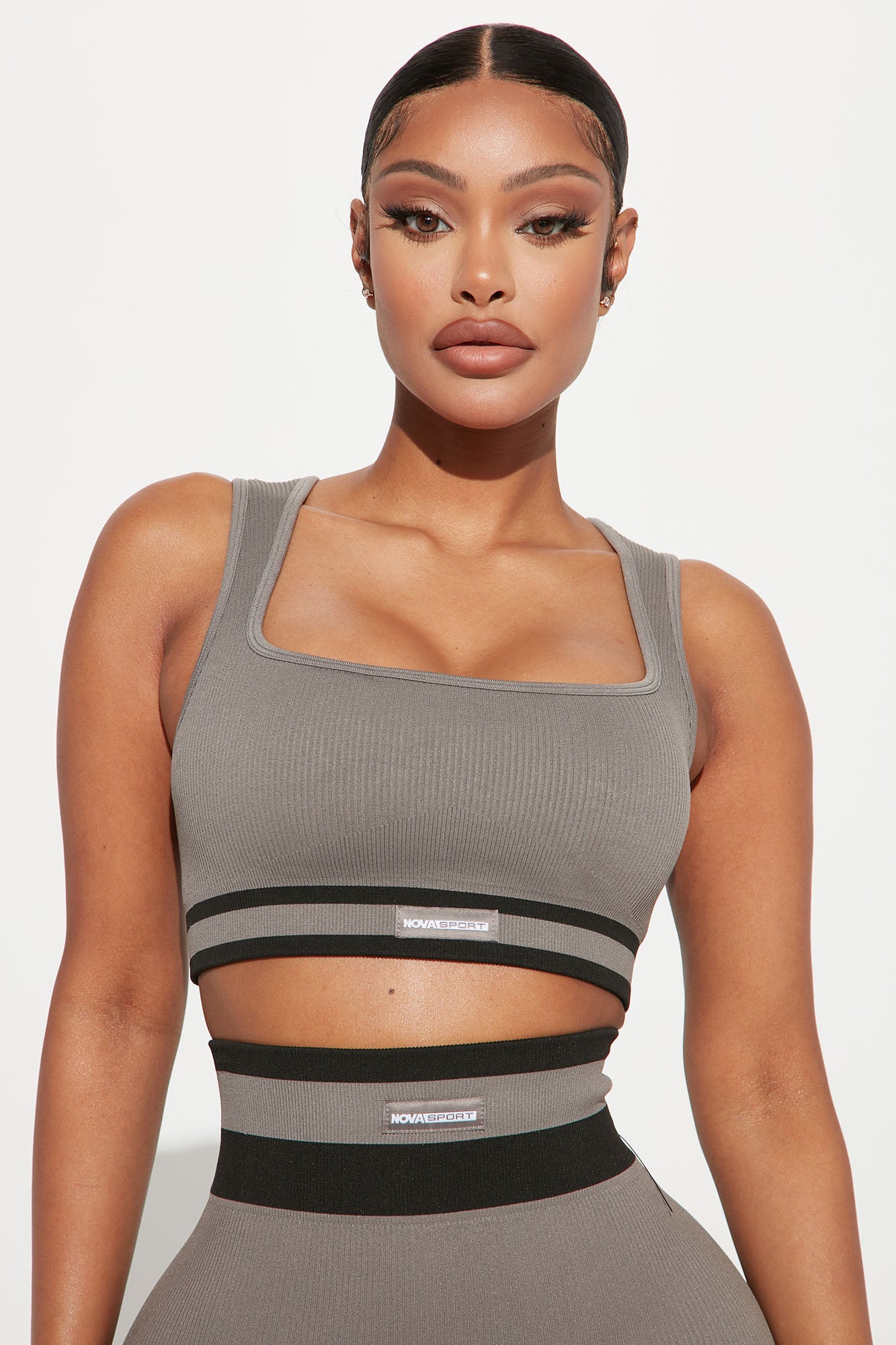 Effortless Kali Ribbed Seamless Top - Charcoal