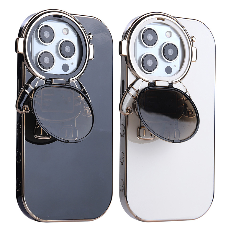 Plating Astronaut Flip Bracket Case Cover For iPhone