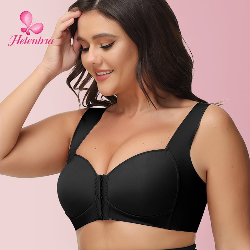 Helen Bra®-SEAMLESS FRONT CLOSURE WIRE-FREE 5D SHAPING PUSH UP COMFORT BRA (BUY 1 GET 2 FREE)-SKIN+BLACK+PINK
