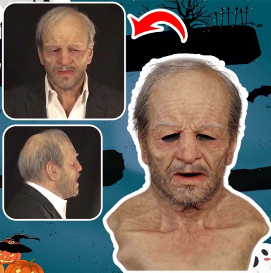 John Halloween Realistic Old Man Mask