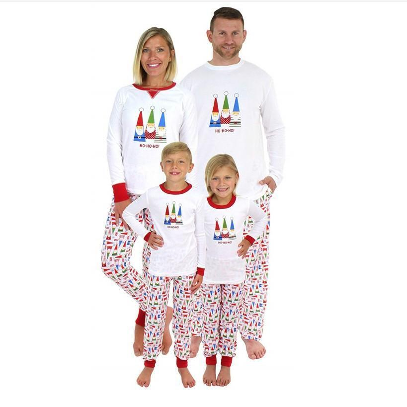 Santa Claus Print Christmas Family Pajamas For Mother Daughter Father Son Matching Clothes Boy Girl